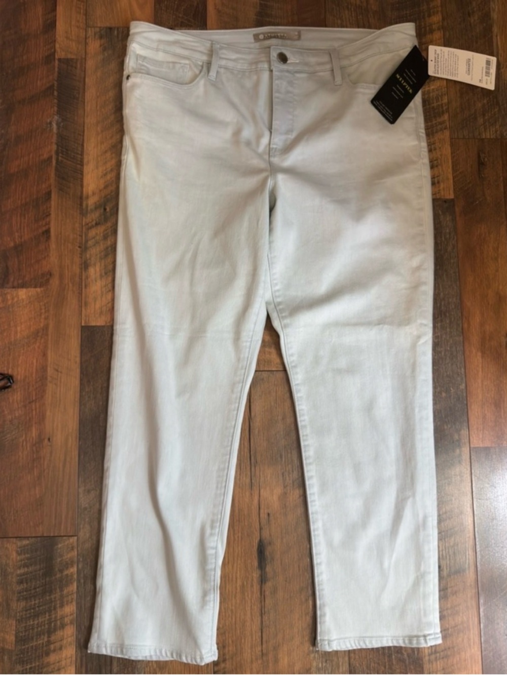 Athleta sculptek High rise skinny crop jeans glacier wash size 16 NEW